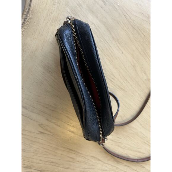 Coach Horse & Carriage Crossbody Bag Embossed Logo Black Leather Red Purse - Picture 13 of 16